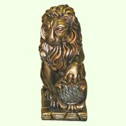 Lion Garden Statue Guardian Sculpture Shield Figurine Entry Porch Decor Pedestal Figure King Animal Large Wild Yard Ornament Outdoor - thumbnail 1