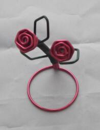 Hand Made Wire Twin Red Rose