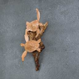 Handmade Wooden Turtle Wall Decor Natural Beach Art 10 - thumbnail 4