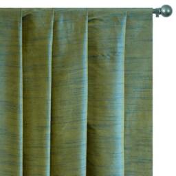 Teal & Yellow Art Silk Curtain Panels, Faux Curtains - Rod Pocket, Grommet, Box Pleat, Three Pinch Tab Top Plain Ring Top - thumbnail 1