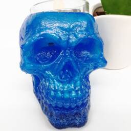 Resin Skull Tealight Holder Hand Cast Gothic Decor - thumbnail 2