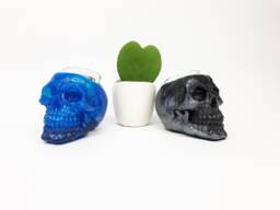 Resin Skull Tealight Holder Hand Cast Gothic Decor