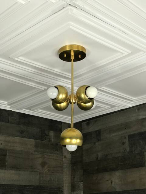 Razor Modern 5 Orb Light Mid Century Semi Flush - image 1