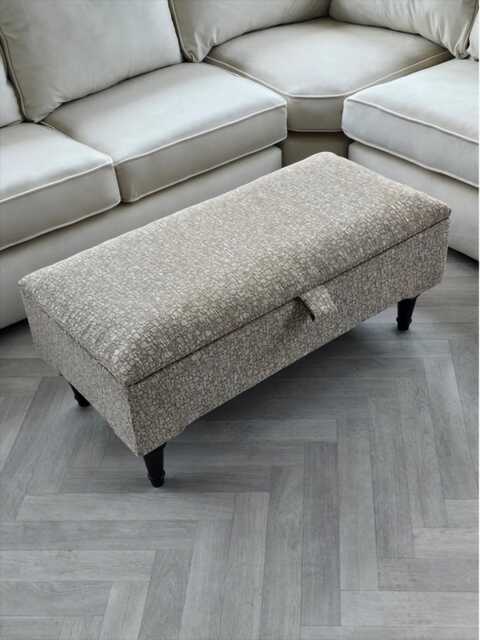 Living Room Footstool Storage Coffee Tablel Pouffe - Ottoman Handmade Footrest Seat Bench Table - image 1