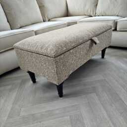 Living Room Footstool Storage Coffee Tablel Pouffe - Ottoman Handmade Footrest Seat Bench Table - thumbnail 2