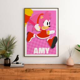 Amy Rose - Sonic The Hedgehog Poster Print Wall Art, Gaming, Geek, Gamer, For Him, Her, Gift, Video Games, Unofficial, Unframed - thumbnail 3