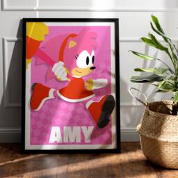 Amy Rose - Sonic The Hedgehog Poster Print Wall Art, Gaming, Geek, Gamer, For Him, Her, Gift, Video Games, Unofficial, Unframed - thumbnail 2
