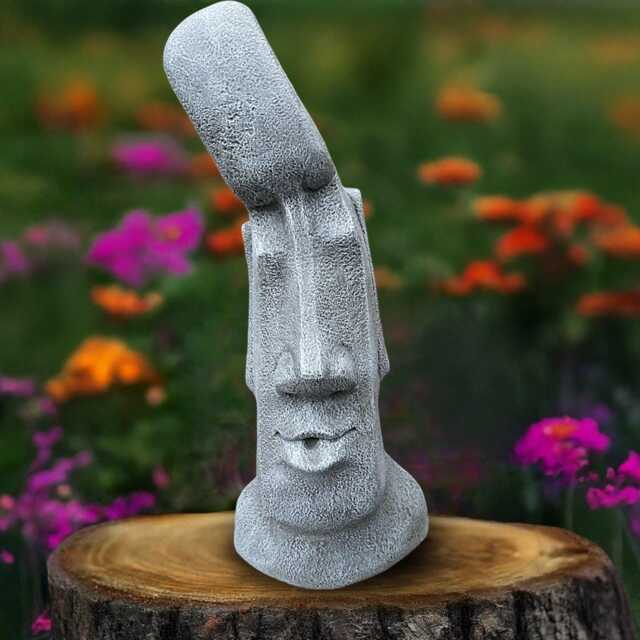 Concrete Moai Head Statue Stone Easter Island Sculpture Outdoor Polynesian Decor Cement Tiki Ornament Garden Yard Art Rapa Nui Inspired Gift - image 1