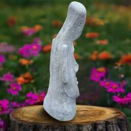 Concrete Moai Head Statue Stone Easter Island Sculpture Outdoor Polynesian Decor Cement Tiki Ornament Garden Yard Art Rapa Nui Inspired Gift - thumbnail 2