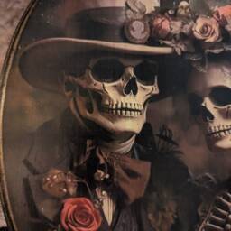 Skeleton Wedding Photo Wall Art - Wood Sign Plaque Halloween Day Of The Dead -Photo Transfer - thumbnail 4