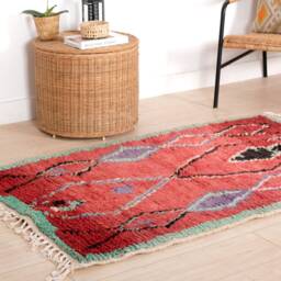Authentic Boujaad Rug, Red Moroccan Rug 3x5 Ft - thumbnail 3