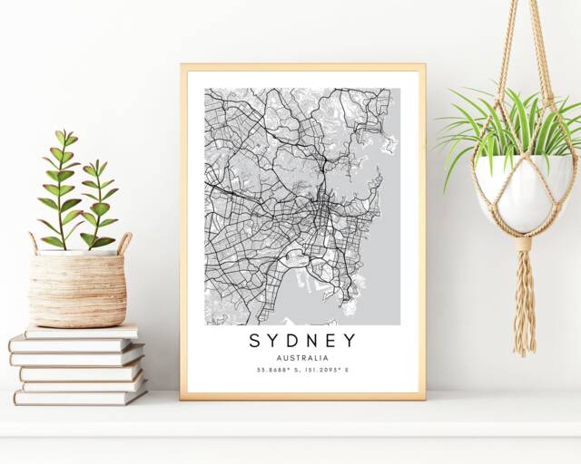 Sydney Street Map Print Minimalist Australia Wall Art - image 1