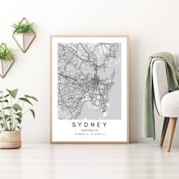 Sydney Street Map Print Minimalist Australia Wall Art - thumbnail 2