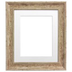 Scandi Distressed Wood Photo Frame With White Mount