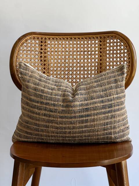 Brown Tribal Hemp Hand Woven Natural Dye Color Pillow Cover - image 1
