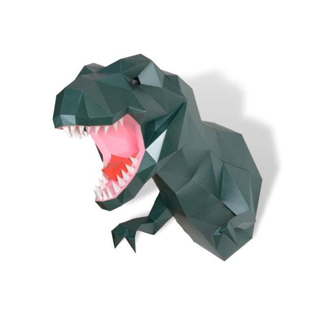 Diy T-Rex Trophy, Pre-Cut Papercraft Kit, 3D Wall Art - image 1