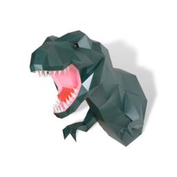 Diy T-Rex Trophy, Pre-Cut Papercraft Kit, 3D Wall Art - thumbnail 1