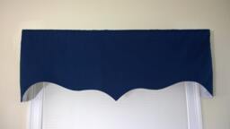Solid Color Window Valance, Scalloped Or Straight, Custom Size - 52 X 16 - thumbnail 1