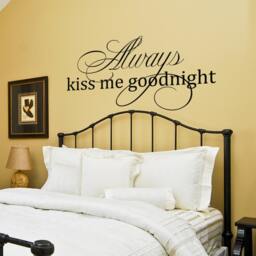 Master Bedroom Wall Decal Decor Art Always Kiss Me Goodnight Love Quote Sticker Removable Vinyl Lettering - 123 - thumbnail 1