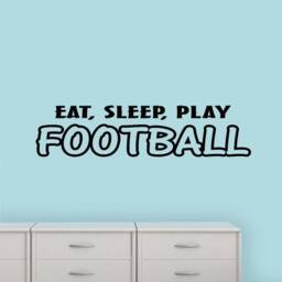 Eat Sleep Play Football Wall Decal Sports Quote Saying Athletics Boys Room Decor Mural Stickers Sayings - Vwaq - thumbnail 1