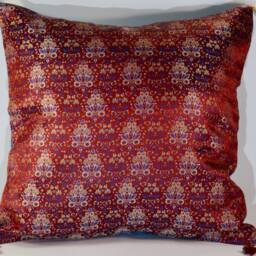Cushion Cover in Syrian Silk Brocade & Matching Dupion Available Several Colors Damascus Series - thumbnail 2