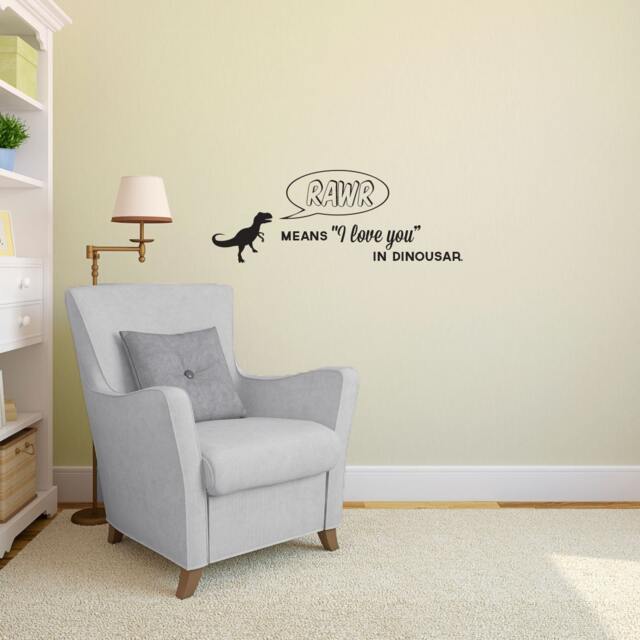 Rawr Dinosaur Love Quote Wall Decal - T-Rex Vinyl Art - image 1