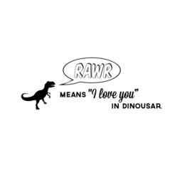 Rawr Dinosaur Love Quote Wall Decal - T-Rex Vinyl Art - thumbnail 2
