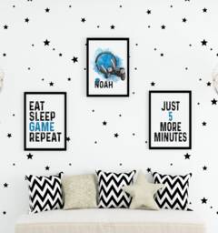 Gamer Prints - A4 Personalised Gaming Poster Room Decor Blue Print Bedroom - thumbnail 1