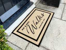 Customized Mr & Mrs Doormat - Personalized Gift Custom Last Name Mat - thumbnail 1