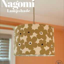 Handmade Lampshade With Indian Block Print Fabric - Floral Pattern On Sage Green Boho Home Decor Soft Lighting Accent - thumbnail 4