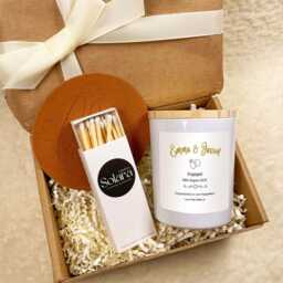 Personalised Engagement Candle Gift Set For Couple, Custom Names & Date, Besties Present - thumbnail 4