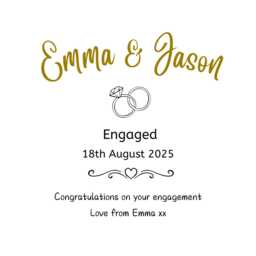 Personalised Engagement Candle Gift Set For Couple, Custom Names & Date, Besties Present - thumbnail 2