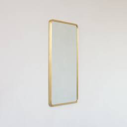 Quadris??? Rectangular Modern Mirror With Handcrafted Brass Full Frame - Xl - thumbnail 1