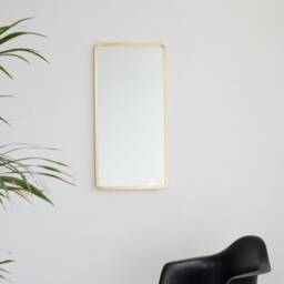 Quadris??? Rectangular Modern Mirror With Handcrafted Brass Full Frame - Xl - thumbnail 2