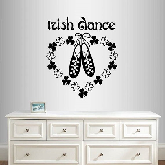 In-Style Decals Wall Vinyl Decal Art Sticker Irish Dance Words Sign Shoes Ireland Celtic Step Studio Dancing Girl Woman Design 1710 - image 1