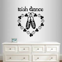 In-Style Decals Wall Vinyl Decal Art Sticker Irish Dance Words Sign Shoes Ireland Celtic Step Studio Dancing Girl Woman Design 1710 - thumbnail 1