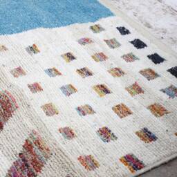 Handmade Boujad Wool Rug Abstract Multicolored Moroccan Carpet - thumbnail 3