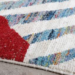 Handmade Boujad Wool Rug Abstract Multicolored Moroccan Carpet - thumbnail 2