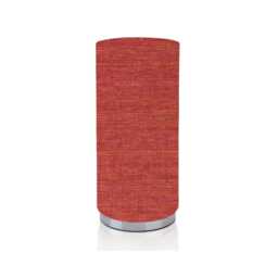 Handmade Elysian Cayenne Fabric Lamp, Chrome Base, Red Orange Nightlight
