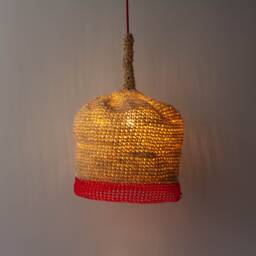 Large Rope Pendant Lamp - Red