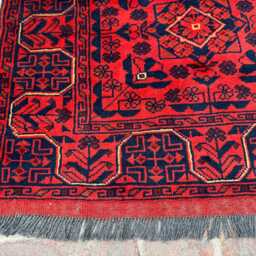 2x9 Afghan Bukhara Wool Runner - Authentic Hand-Knotted Geometric Design Long Oriental Carpet For Hallway, Entryway Or Living Room Accent - thumbnail 4