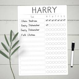 Personalised Chore Chart For Kids Whiteboard - Custom Children's List Dry Erase Board Job - thumbnail 2