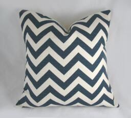 Chevron - Teal, Cream, Textured Decorative Pillow Cushion Cover Accent Throw Zigzag/16 X Size Only - thumbnail 1