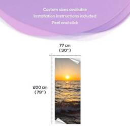 Sunrise Ocean Door Mural Peel & Stick Decal - thumbnail 3