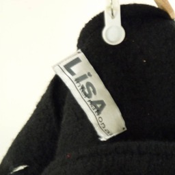 Christmas Stocking Felt Boiled Wool Black Goth Lace Beads Buttons Lisa International Recycled Repurposed Upcycled 826 - thumbnail 4