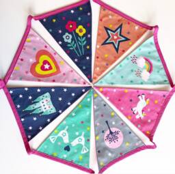Unicorn Bunting, Rainbow Fantasy Nursery Playroom Bunting - thumbnail 1