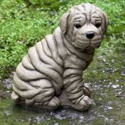 Concrete Shar Pei Dog Statue Cement Garden Figurine Memorial Pet Sculpture Outdoor Stone Puppy Yard Ornament Handcrafted Decor Gift - thumbnail 4