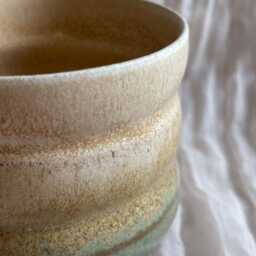 Bamboo Bubble Tumbler, Handmade Glazed Pot, 300Ml Vessel, Unique British Gift, Handcrafted Plant Whiskey Tumbler - thumbnail 2