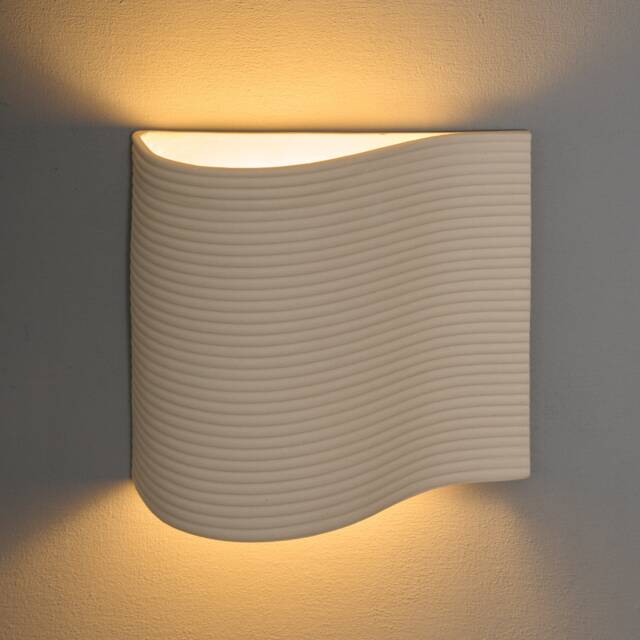 Handmade White Clay Wall Sconce, Modern Light Fixture - image 1