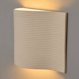 Handmade White Clay Wall Sconce, Modern Light Fixture - thumbnail 2